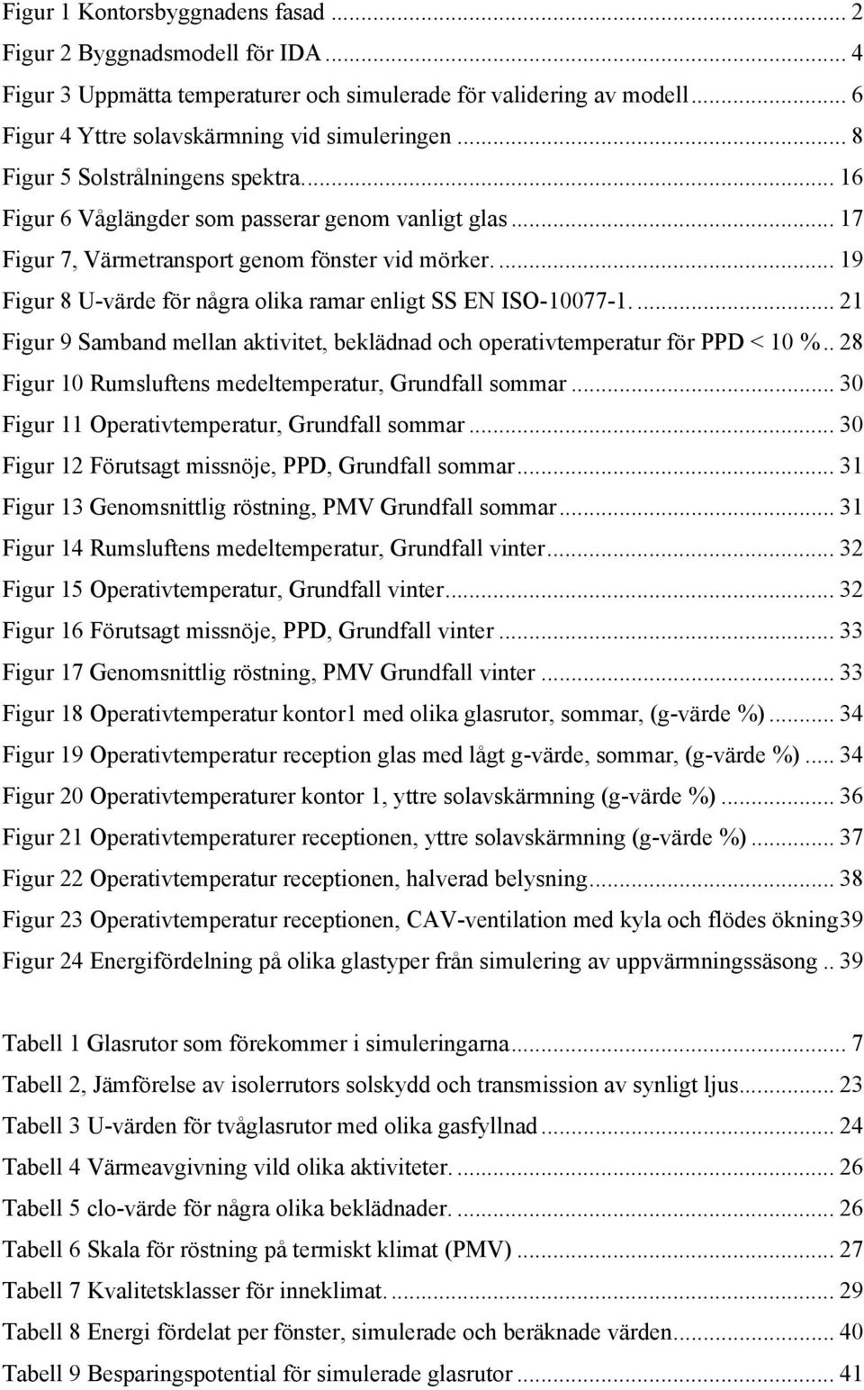 ... 19 Figur 8 U-värde för några olika ramar enligt SS EN ISO-10077-1.... 21 Figur 9 Samband mellan aktivitet, beklädnad och operativtemperatur för PPD < 10 %.