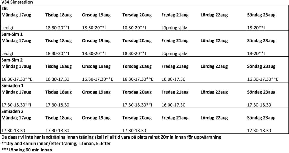 30-17.30**E 16.30-17.30**E 16.00-17.30 16.30-17.30**E 17.30-18.30**I 17.30-18.30 17.