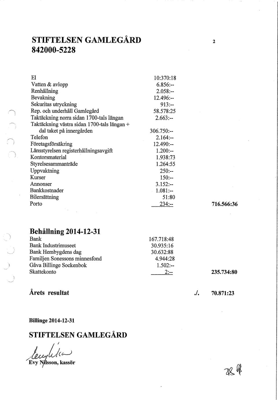 734:80 Årets resultat.1. 70.