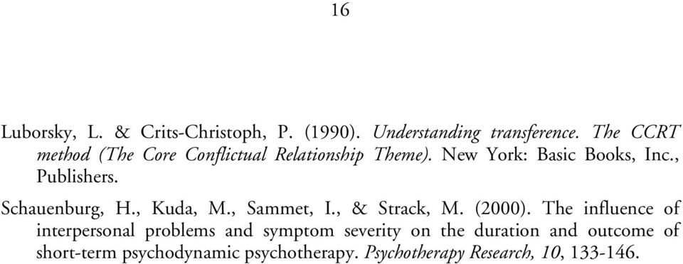 Schauenburg, H., Kuda, M., Sammet, I., & Strack, M. (2000).