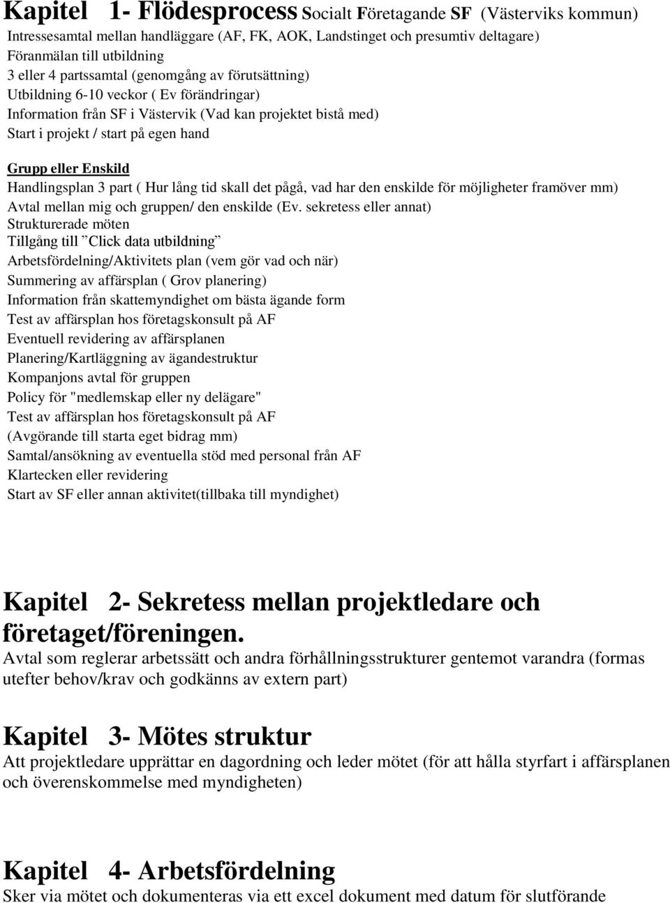 Enskild Handlingsplan 3 part ( Hur lång tid skall det pågå, vad har den enskilde för möjligheter framöver mm) Avtal mellan mig och gruppen/ den enskilde (Ev.