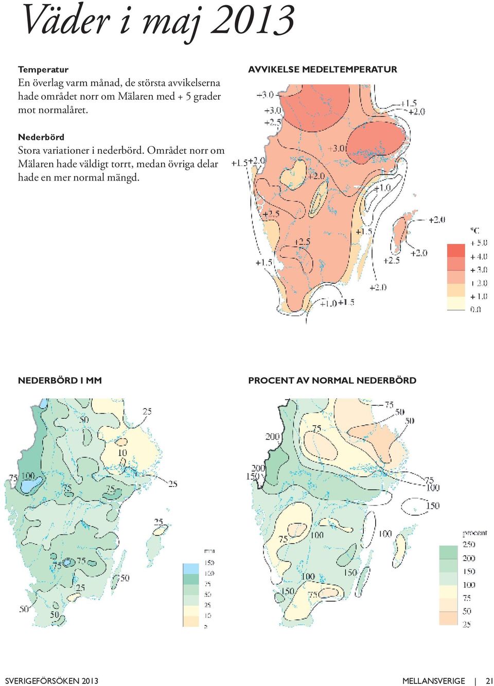 AVVIKELSE MEDELTEMPERATUR Nederbörd Stora variationer i nederbörd.