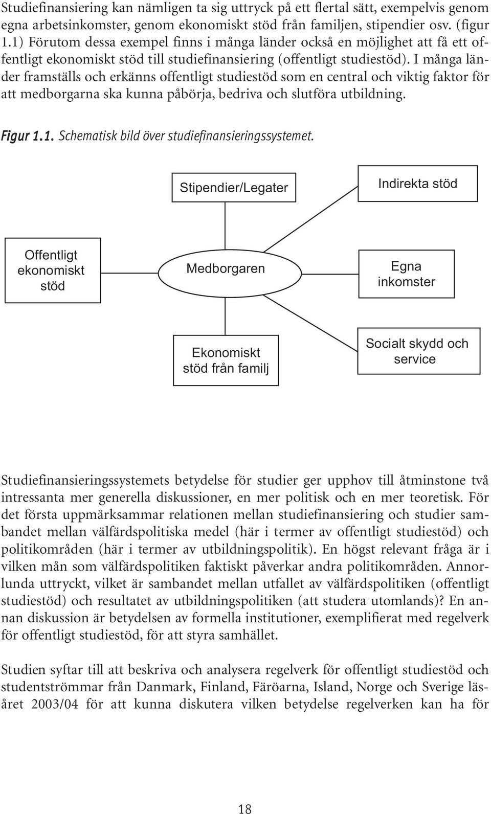 I många länder framställs och erkänns offentligt studiestöd som en central och viktig faktor för att medborgarna ska kunna påbörja, bedriva och slutföra utbildning. Figur.