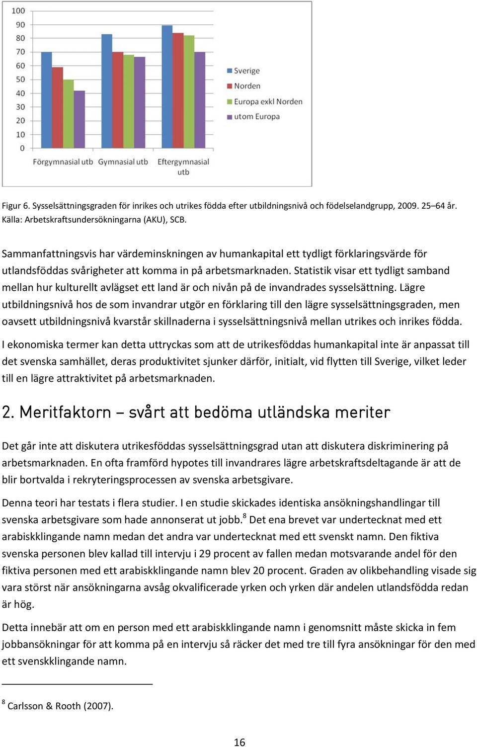 Statistik visar ett tydligt samband mellan hur kulturellt avlägset ett land är och nivån på de invandrades sysselsättning.