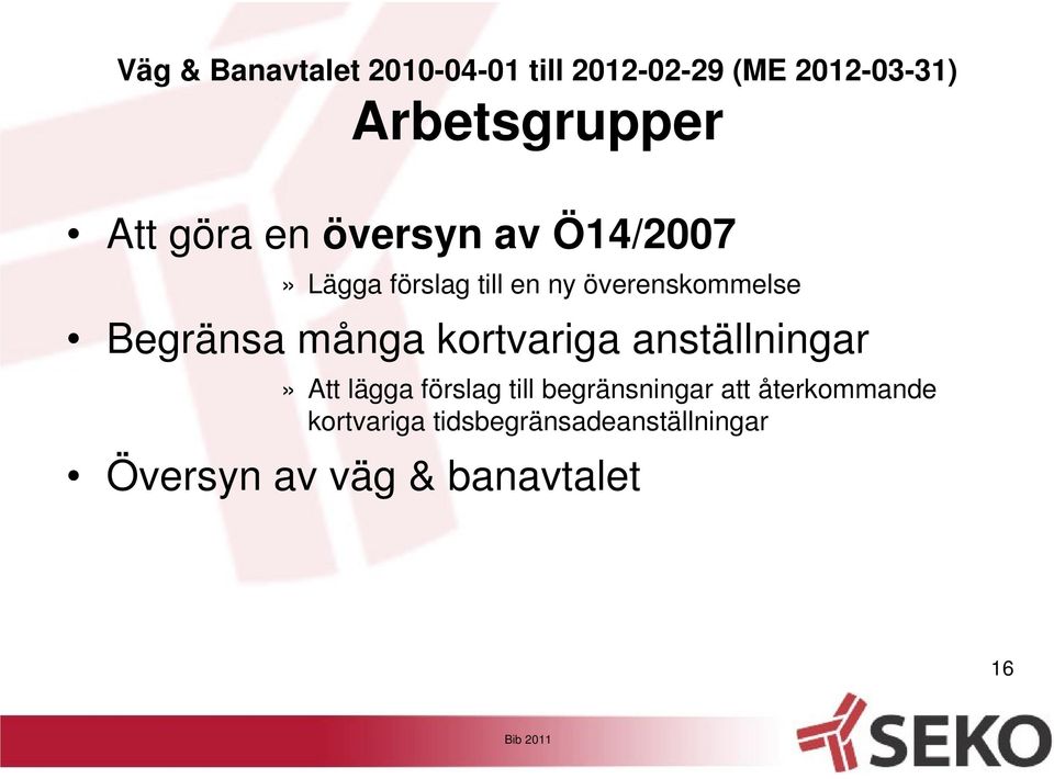 Begränsa många kortvariga anställningar» Att lägga förslag till begränsningar