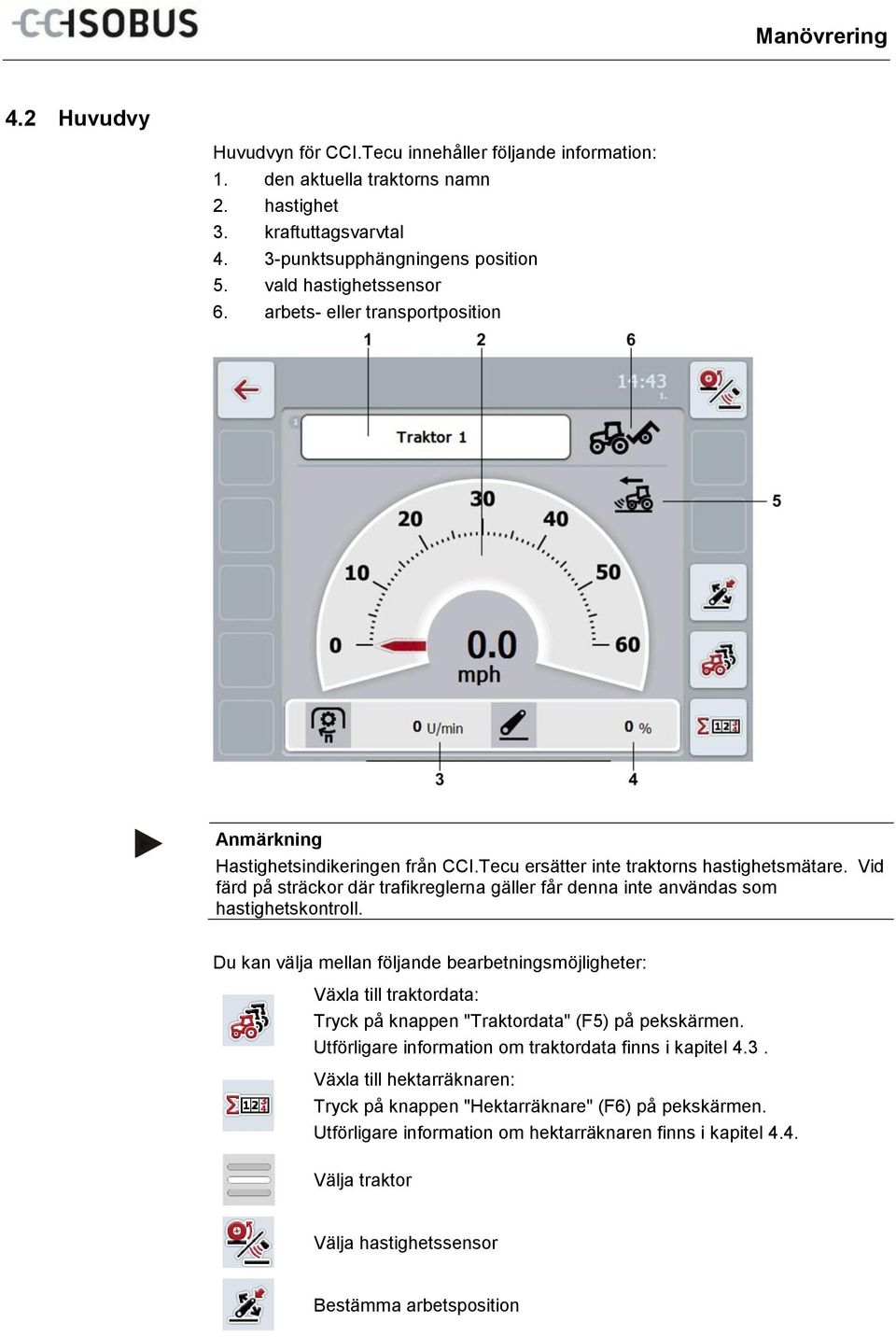 Vid färd på sträckor där trafikreglerna gäller får denna inte användas som hastighetskontroll.