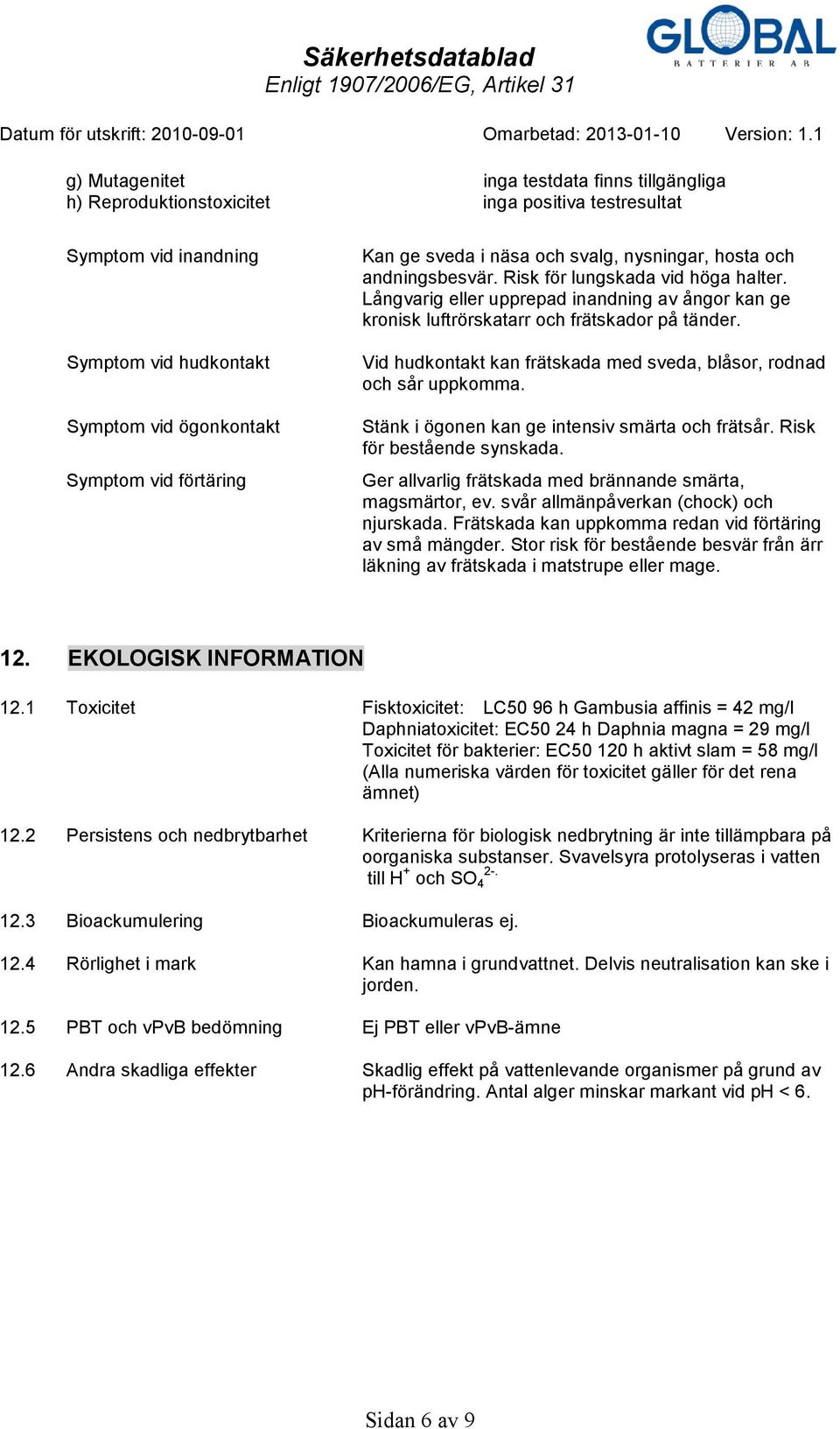 Vid hudkontakt kan frätskada med sveda, blåsor, rodnad och sår uppkomma. Stänk i ögonen kan ge intensiv smärta och frätsår. Risk för bestående synskada.