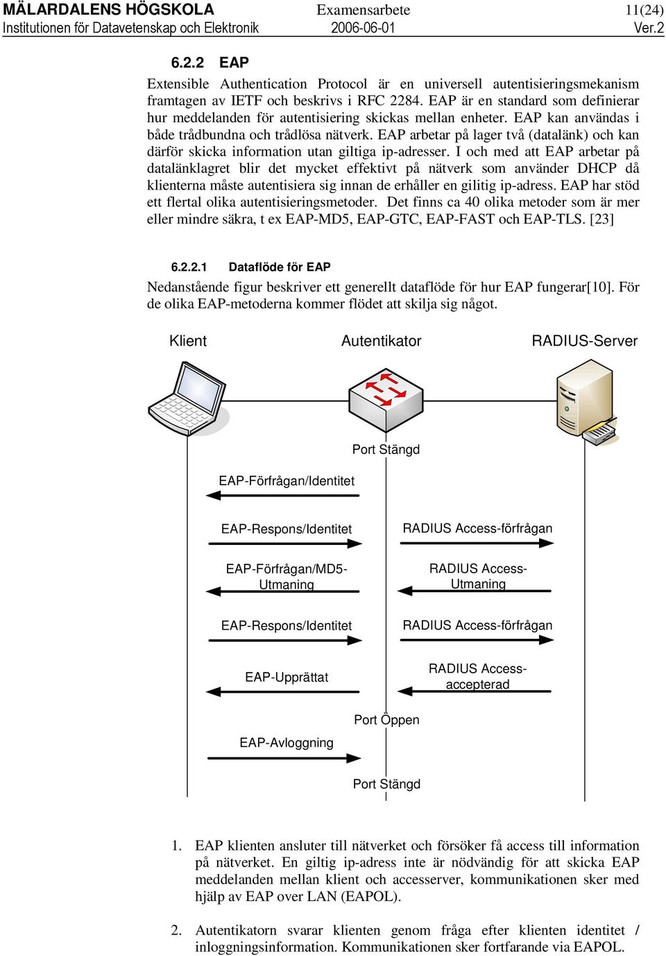 EAP arbetar på lager två (datalänk) och kan därför skicka information utan giltiga ip-adresser.