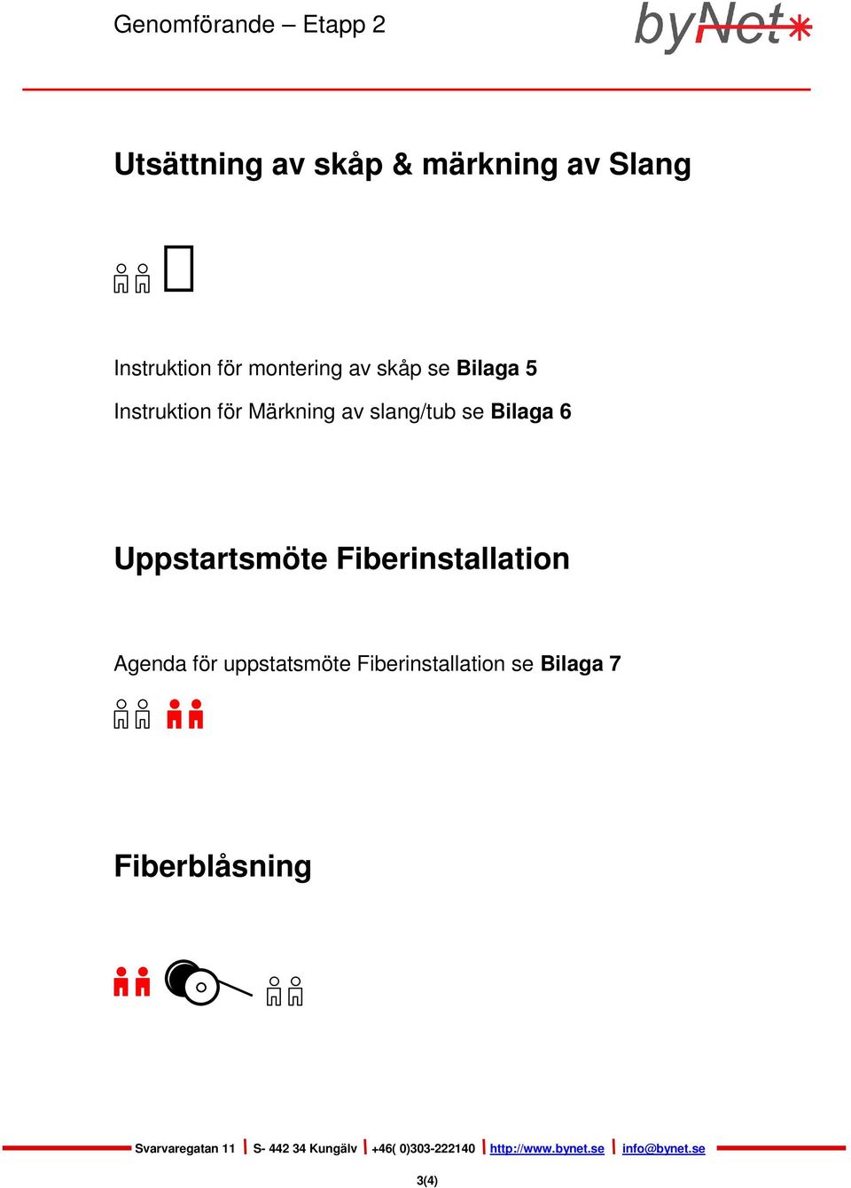 Märkning av slang/tub se Bilaga 6 Uppstartsmöte