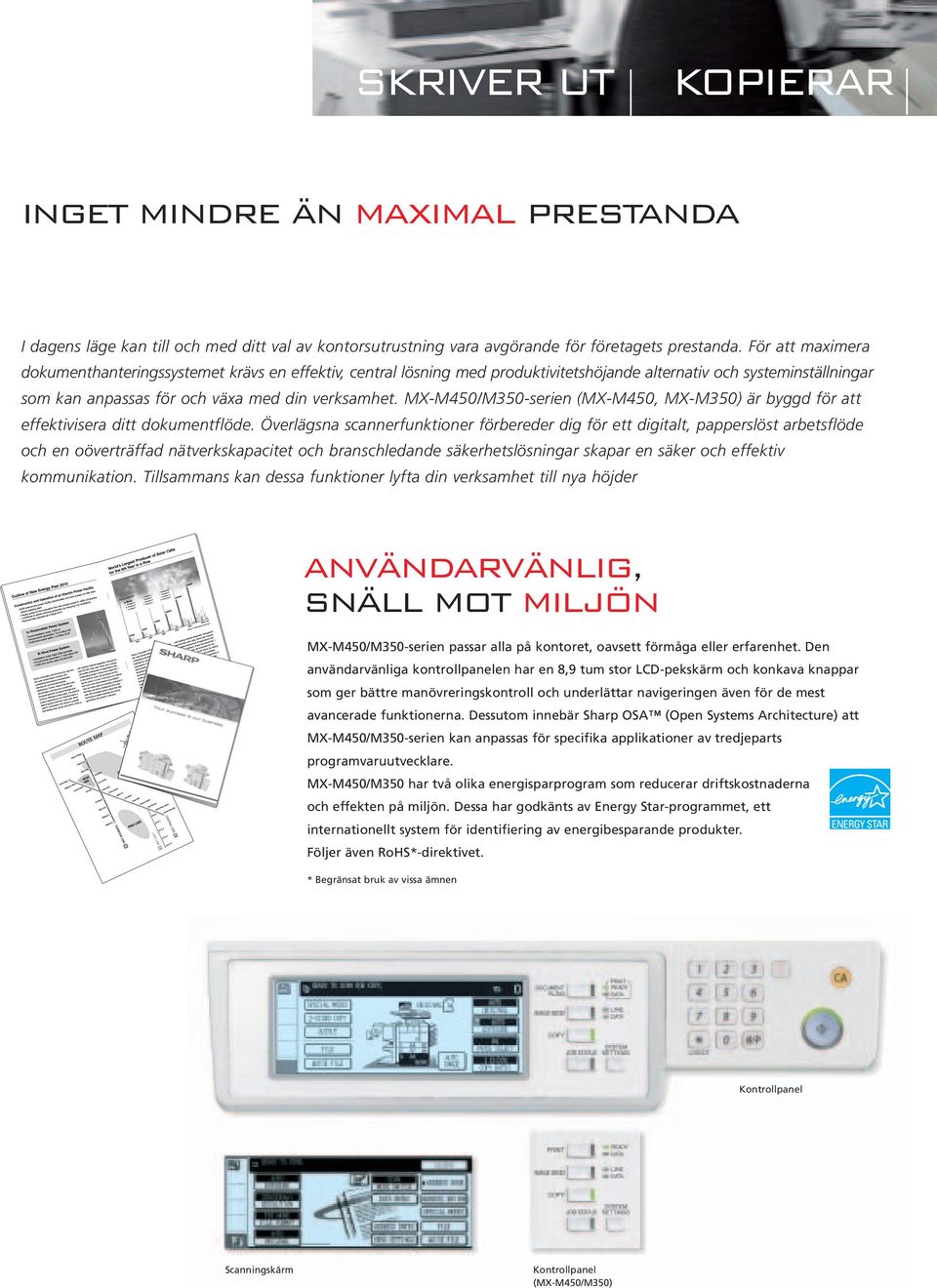 MX-M450/M350-serien (MX-M450, MX-M350) är byggd för att effektivisera ditt dokumentflöde.