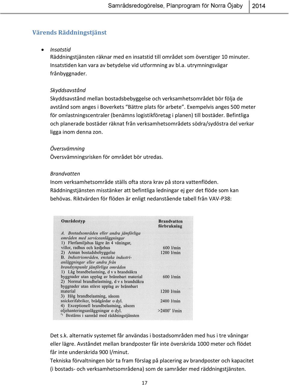 Exempelvis anges 500 meter för omlastningscentraler (benämns logistikföretag i planen) till bostäder.