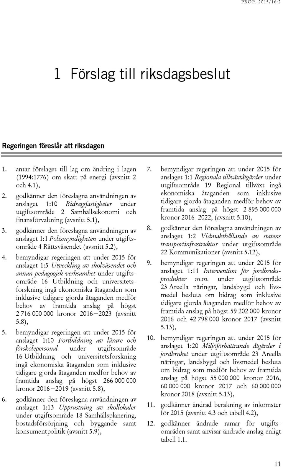 godkänner den föreslagna användningen av anslaget 1:1 Polismyndigheten under utgiftsområde 4 Rättsväsendet (avsnitt 5.2), 4.