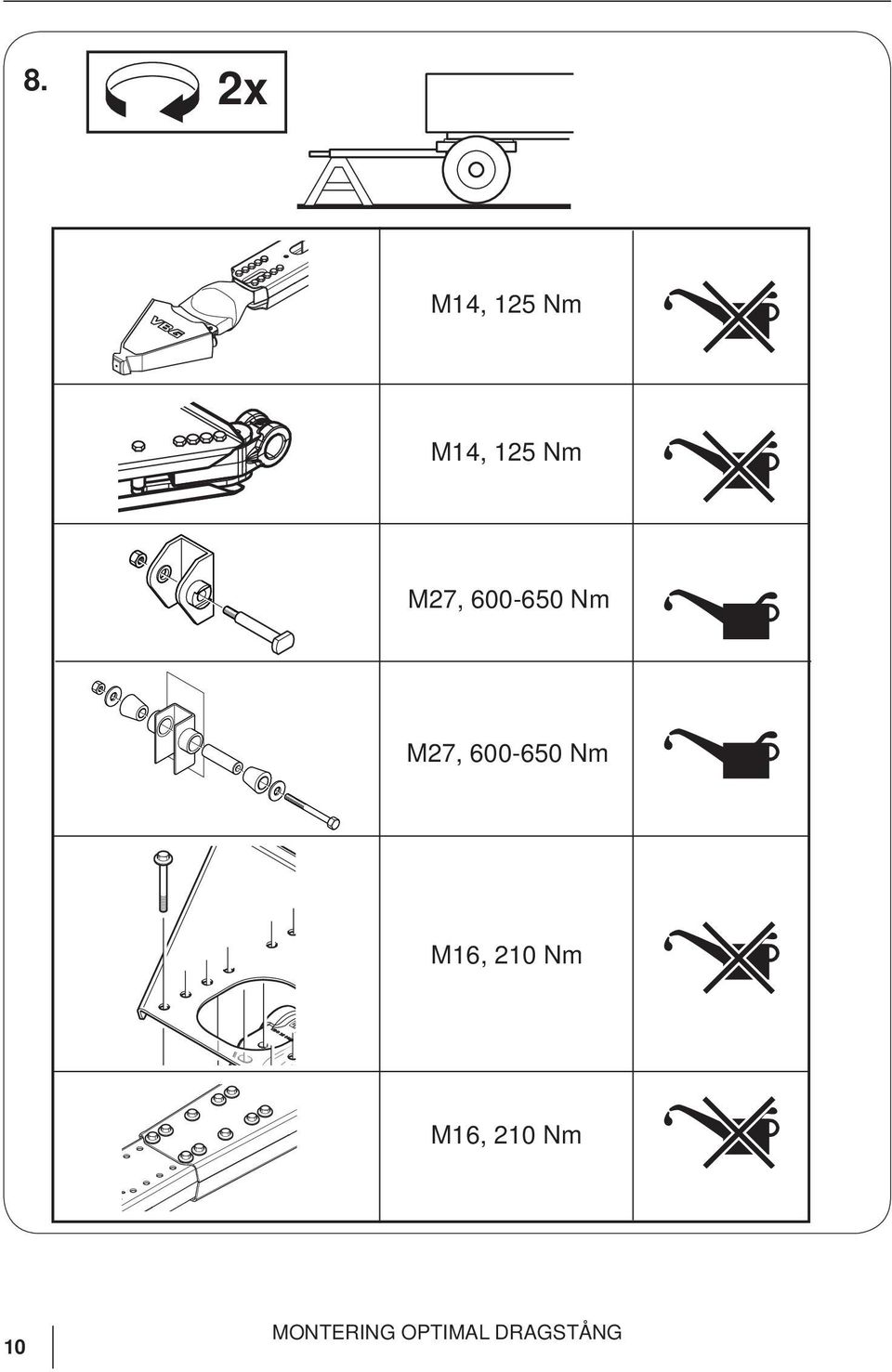 600-650 Nm M16, 210 Nm M16,