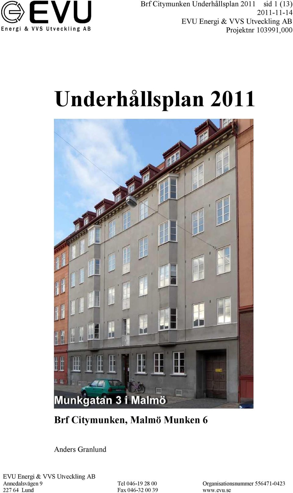 (13) Underhållsplan 2011 ,