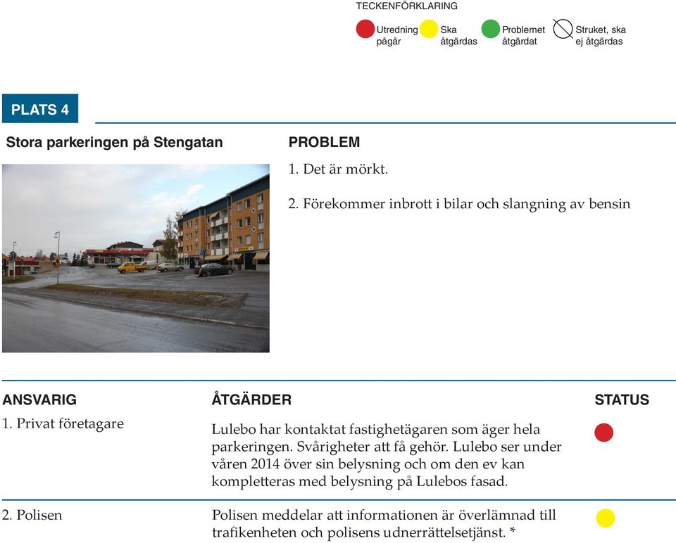 Lulebo ser under våren 014 över sin belysning och om den ev kan kompletteras med belysning på Lulebos fasad.