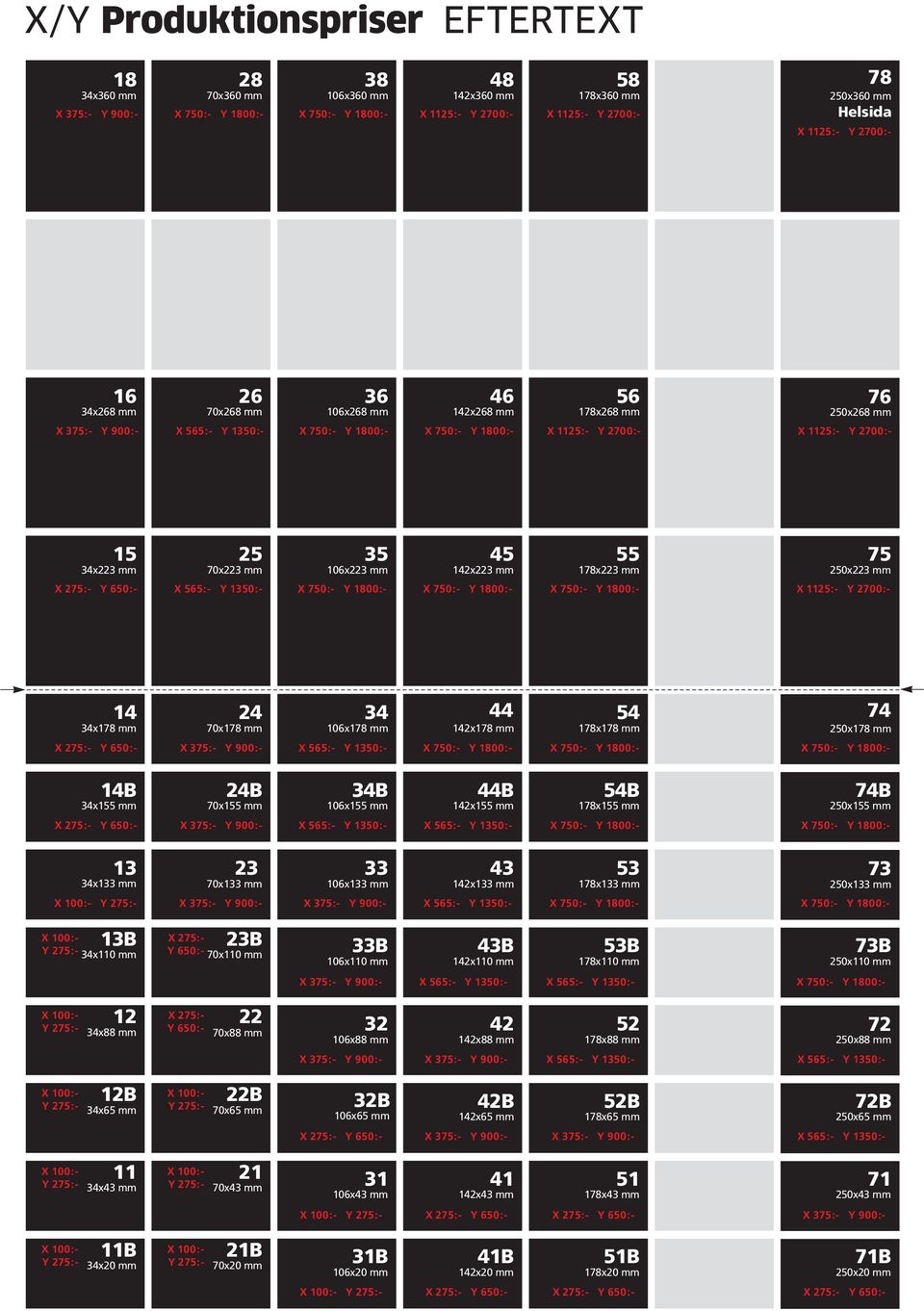 13:- 3 16x223 mm 4 142x223 mm 178x223 mm 7 2x223 mm X 7:- Y 18:- X 7:- Y 18:- X 7:- Y 18:- X 112:- Y 27:- 14 34x178 mm 24 7x178 mm X 27:- Y 6:- X 37:- Y 9:- 34 16x178 mm 142x178 mm 44 4 74 178x178 mm