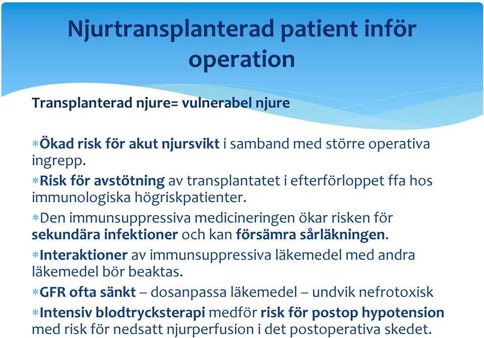 avstötning njure symptom