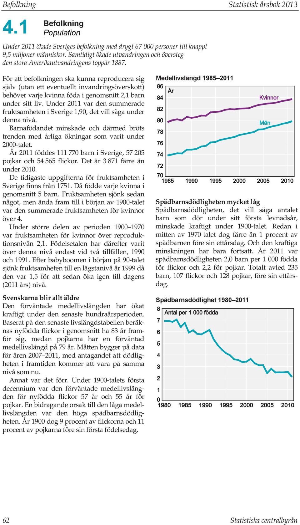 För att befolkningen ska kunna reproducera sig själv (utan ett eventuellt invandringsöverskott) behöver varje kvinna föda i genomsnitt 2,1 barn under sitt liv.