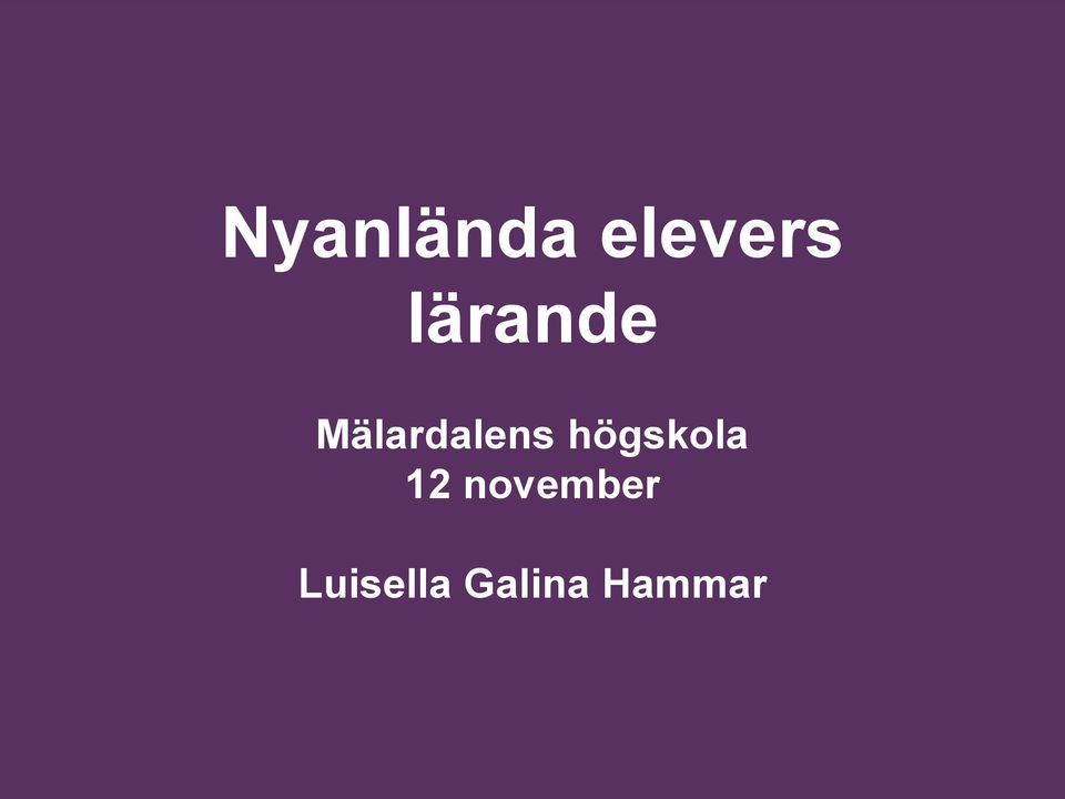 högskola 12 november