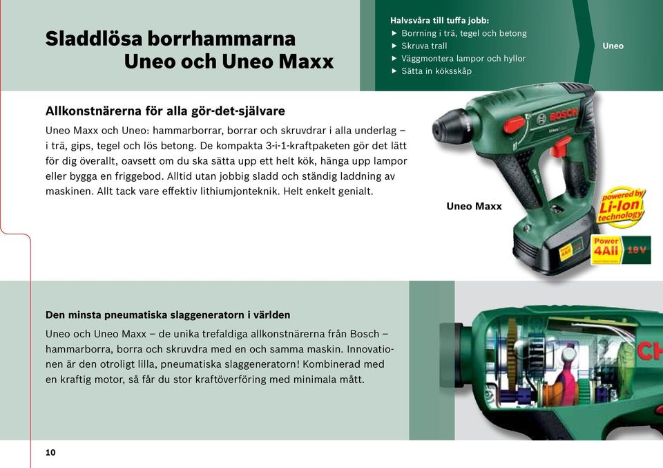 De kompakta 3-i-1-kraftpaketen gör det lätt för dig överallt, oavsett om du ska sätta upp ett helt kök, hänga upp lampor eller bygga en friggebod.