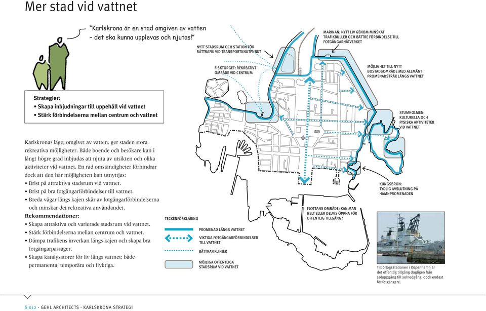 CENTRUM MÖJLIGHET TILL NYTT BOSTADSOMRÅDE MED ALLMÄNT PROMENADSTRÅK LÄNGS VATTNET Strategier: Skapa inbjudningar till uppehåll vid vattnet Stärk förbindelserna mellan centrum och vattnet STUMHOLMEN: