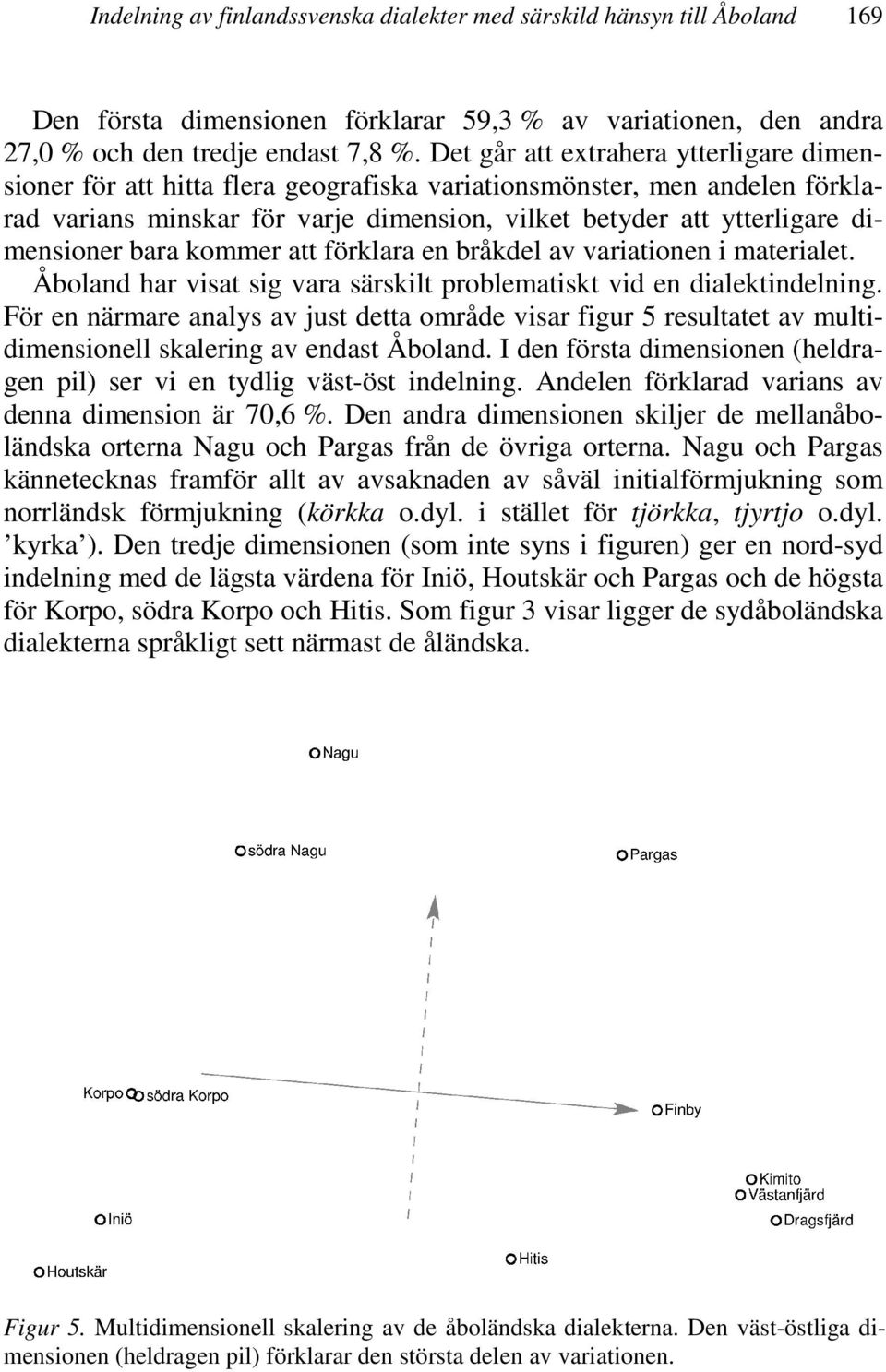 bara kommer att förklara en bråkdel av variationen i materialet. Åboland har visat sig vara särskilt problematiskt vid en dialektindelning.