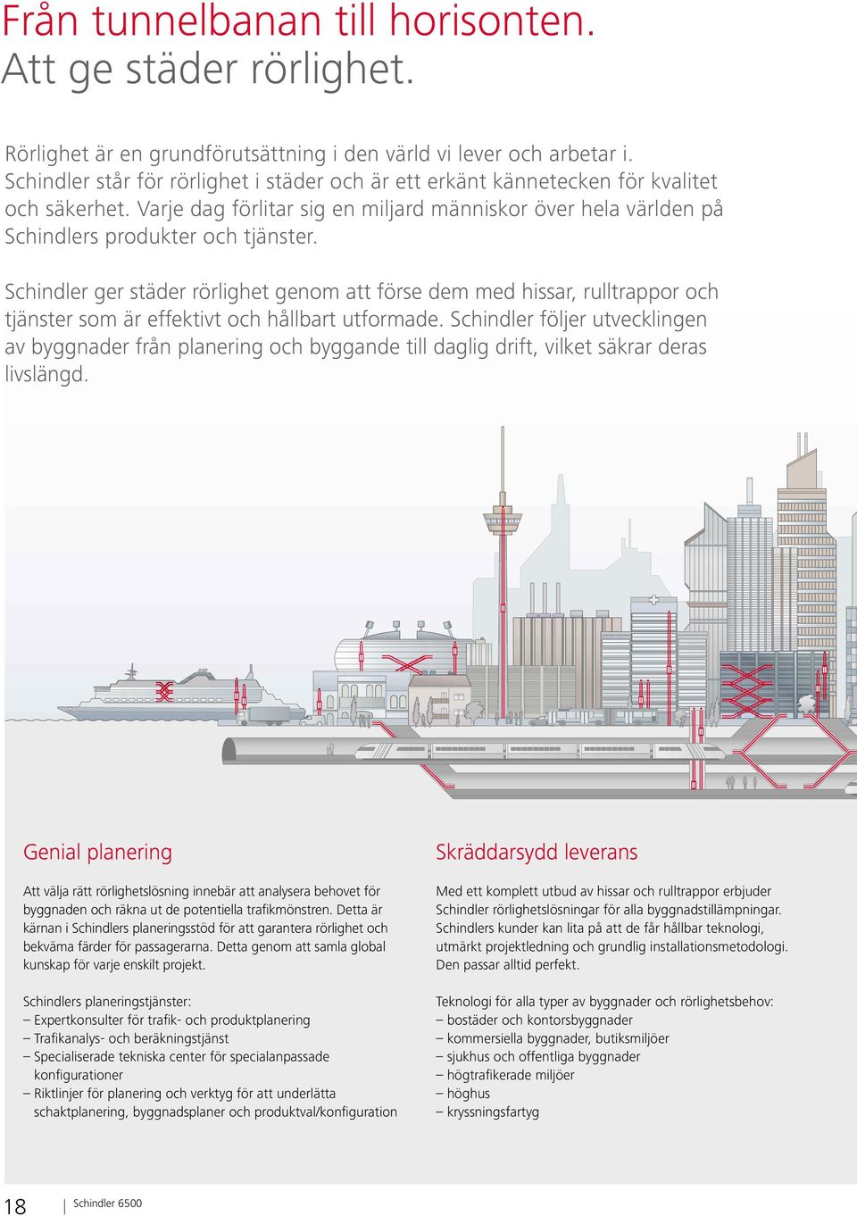 Schindler ger städer rörlighet genom att förse dem med hissar, rulltrappor och tjänster som är effektivt och hållbart utformade.