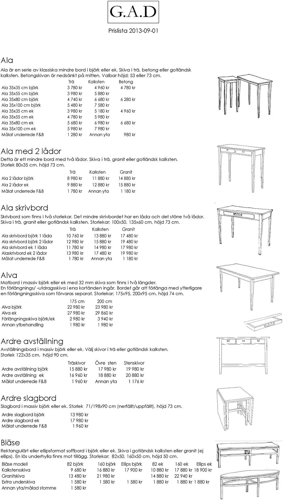 ek 3 980 kr 5 180 kr 4 960 kr Ala 35x55 cm ek 4 780 kr 5 980 kr Ala 35x80 cm ek 5 680 kr 6 980 kr 6 680 kr Ala 35x100 cm ek 5 980 kr 7 980 kr Målat underrede F&B 1 280 kr Annan yta 980 kr Ala med 2