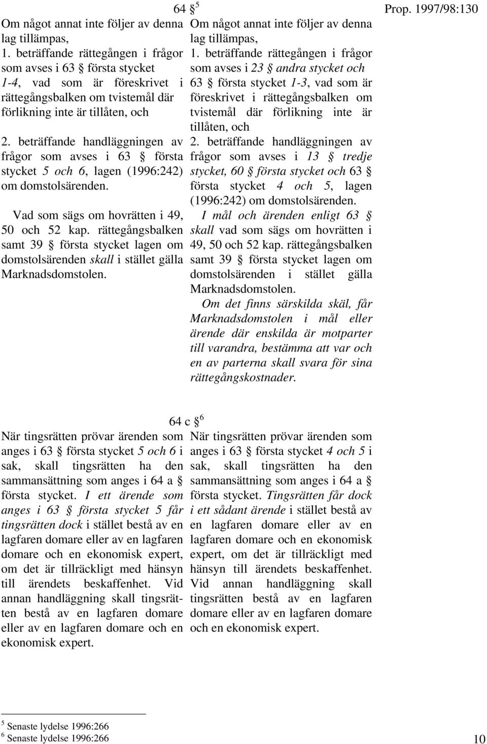 beträffande handläggningen av frågor som avses i 63 första stycket 5 och 6, lagen (1996:242) om domstolsärenden. Vad som sägs om hovrätten i 49, 50 och 52 kap.