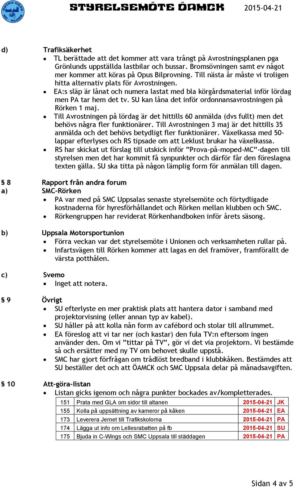 SU kan låna det inför ordonnansavrostningen på Rörken 1 maj. Till Avrostningen på lördag är det hittills 60 anmälda (dvs fullt) men det behövs några fler funktionärer.