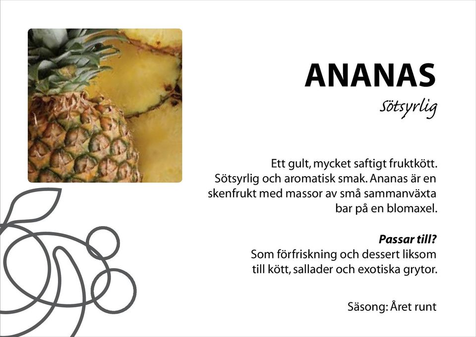 Ananas är en skenfrukt med massor av små sammanväxta bar