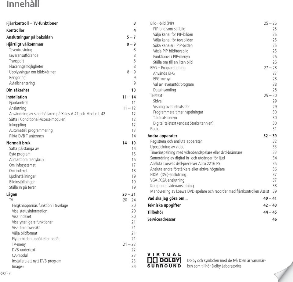 Conditional-Access-modulen 12 Inkoppling 12 Automatisk programmering 13 Rikta DVB-T-antennen 14 Normalt bruk 14 19 Sätta på/stänga av 14 Byta program 15 Allmänt om menybruk 16 Om infosystemet 17 Om