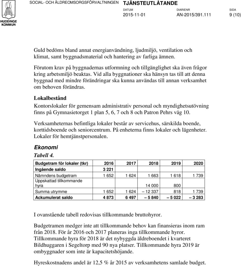 Vid alla byggnationer ska hänsyn tas till att denna byggnad med mindre förändringar ska kunna användas till annan verksamhet om behoven förändras.