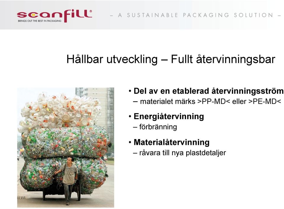 >PP-MD< eller >PE-MD< Energiåtervinning