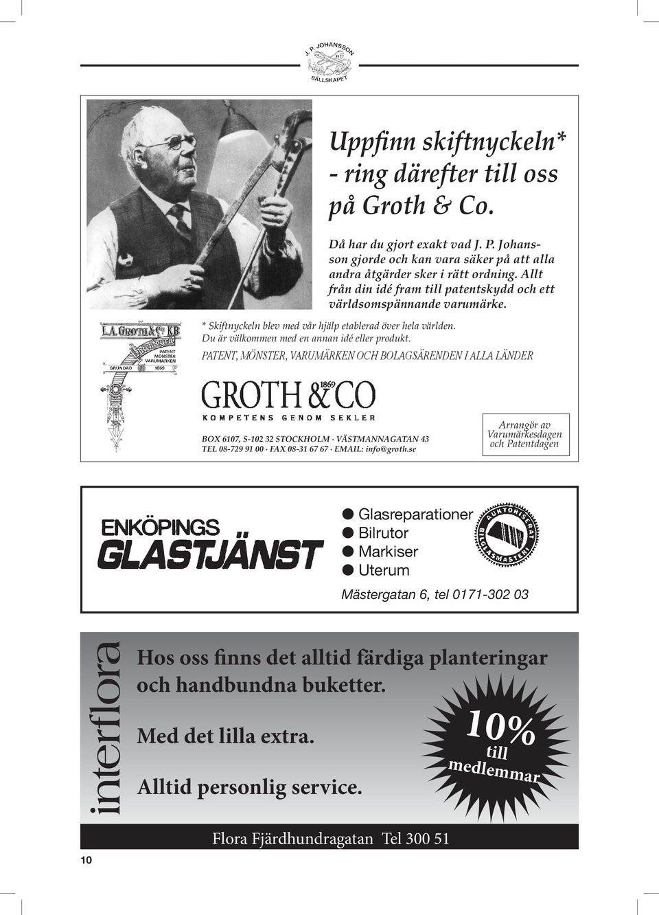 PATENT, MÖNSTER, VARUMÄRKEN OCH BOLAGSÄRENDEN I ALLA LÄNDER BOX 6107, S-102 32 STOCKHOLM VÄSTMANNAGATAN 43 TEL 08-729 91 00 FAX 08-31 67 67 Email: info@groth.