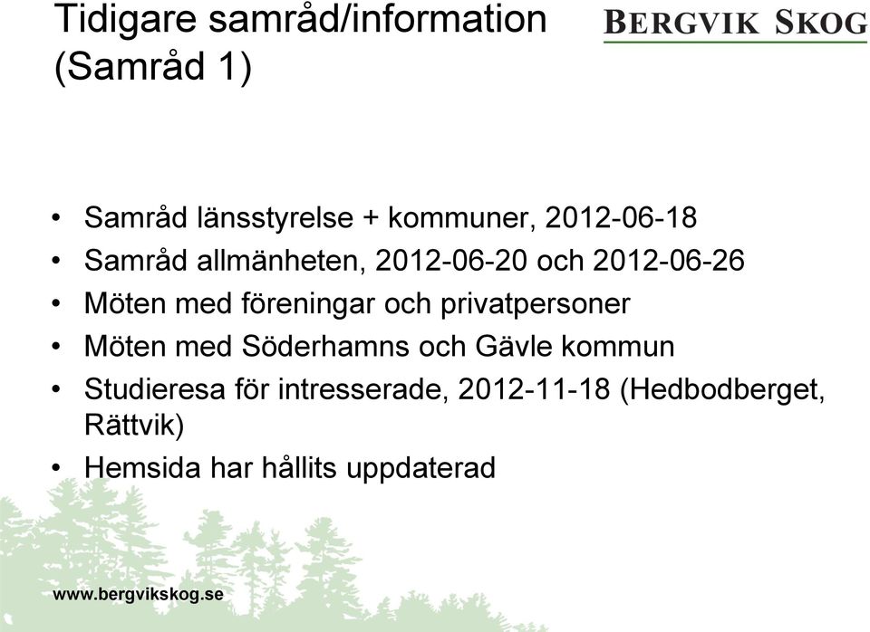 föreningar och privatpersoner Möten med Söderhamns och Gävle kommun