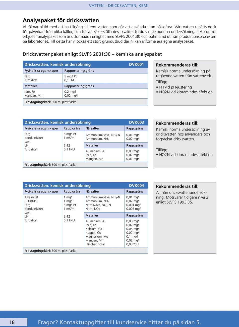 ALcontrol erbjuder analyspaket som är utformade i enlighet med SLVFS 2001:30 och optimerad utifrån produktionsprocessen på laboratoriet.