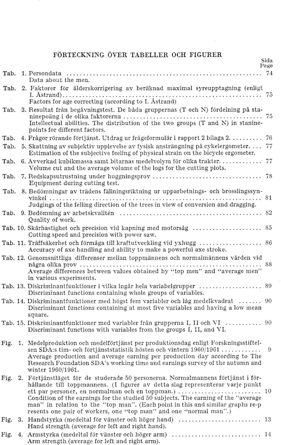 The distribution of the two groups (T and K) in staninepoints for different factors. Tab. 4. Fragor rorande fortjanst. Utdrag ur frigeformular i rapport 2 bilaga 2.... 76 Tab. 5.