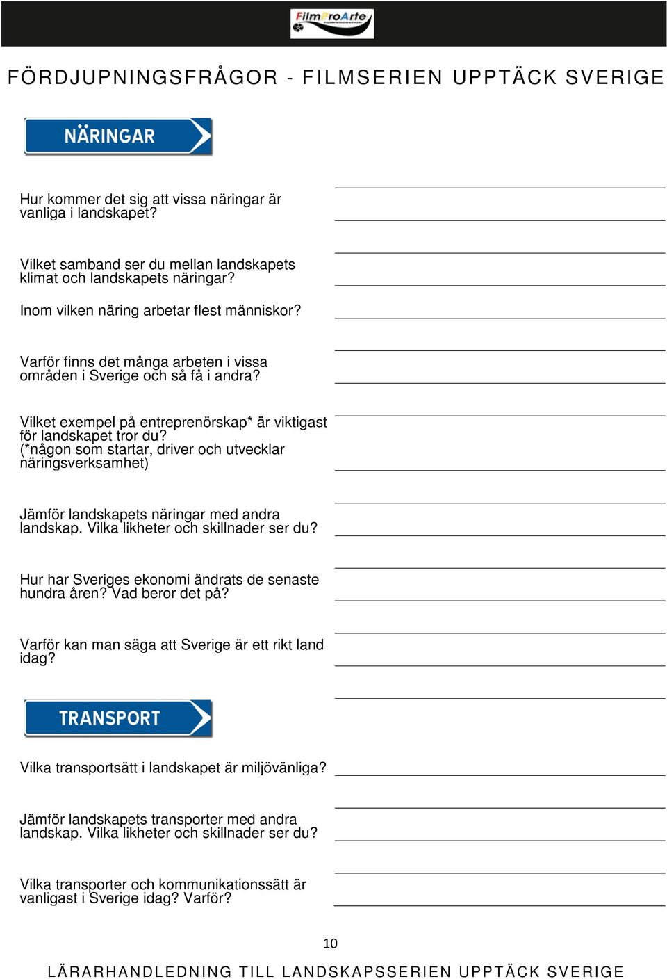 (*någon som startar, driver och utvecklar näringsverksamhet) Jämför landskapets näringar med andra landskap. Vilka likheter och skillnader ser du?