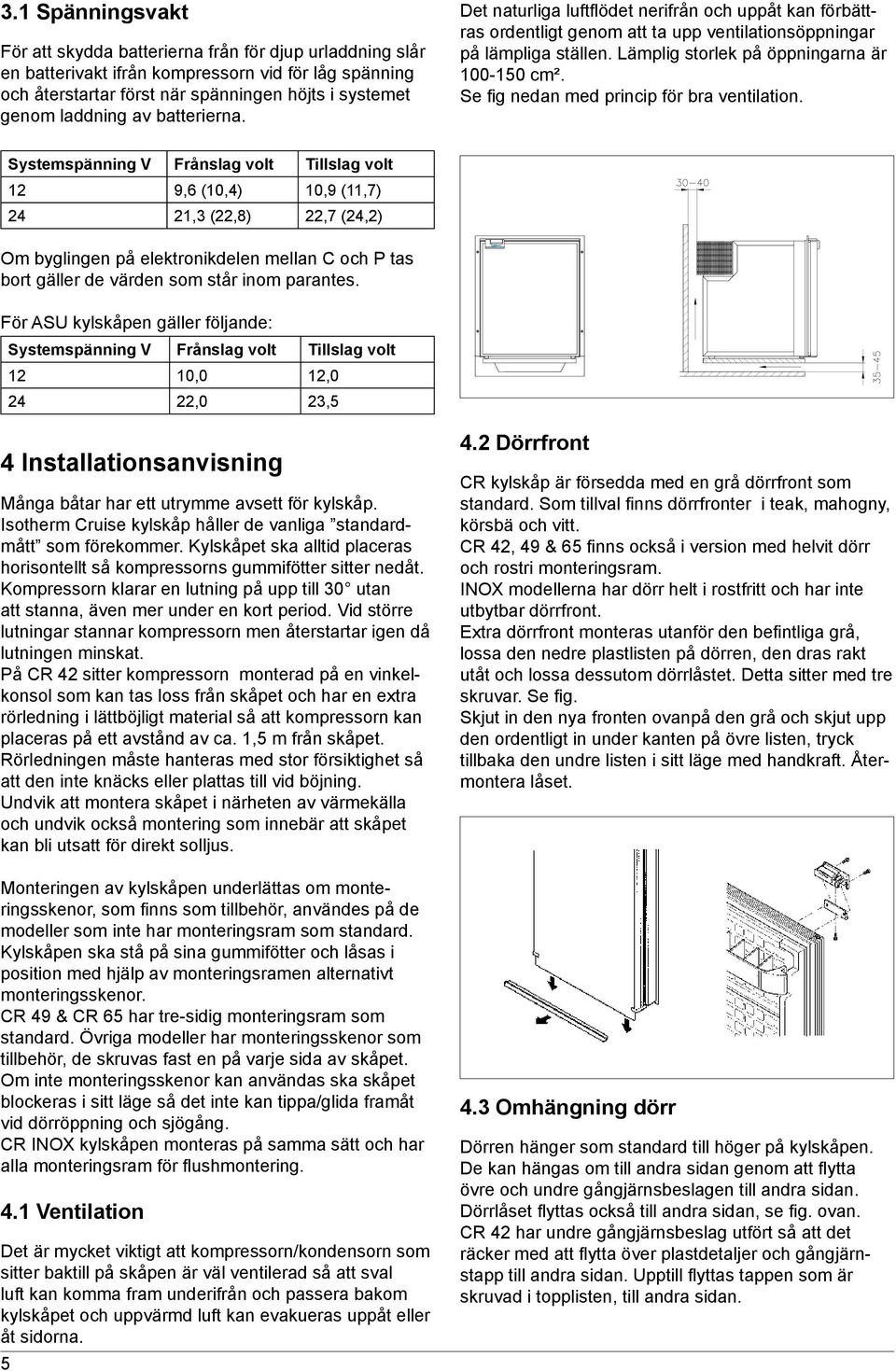 Se fi g nedan med princip för bra ventilation.