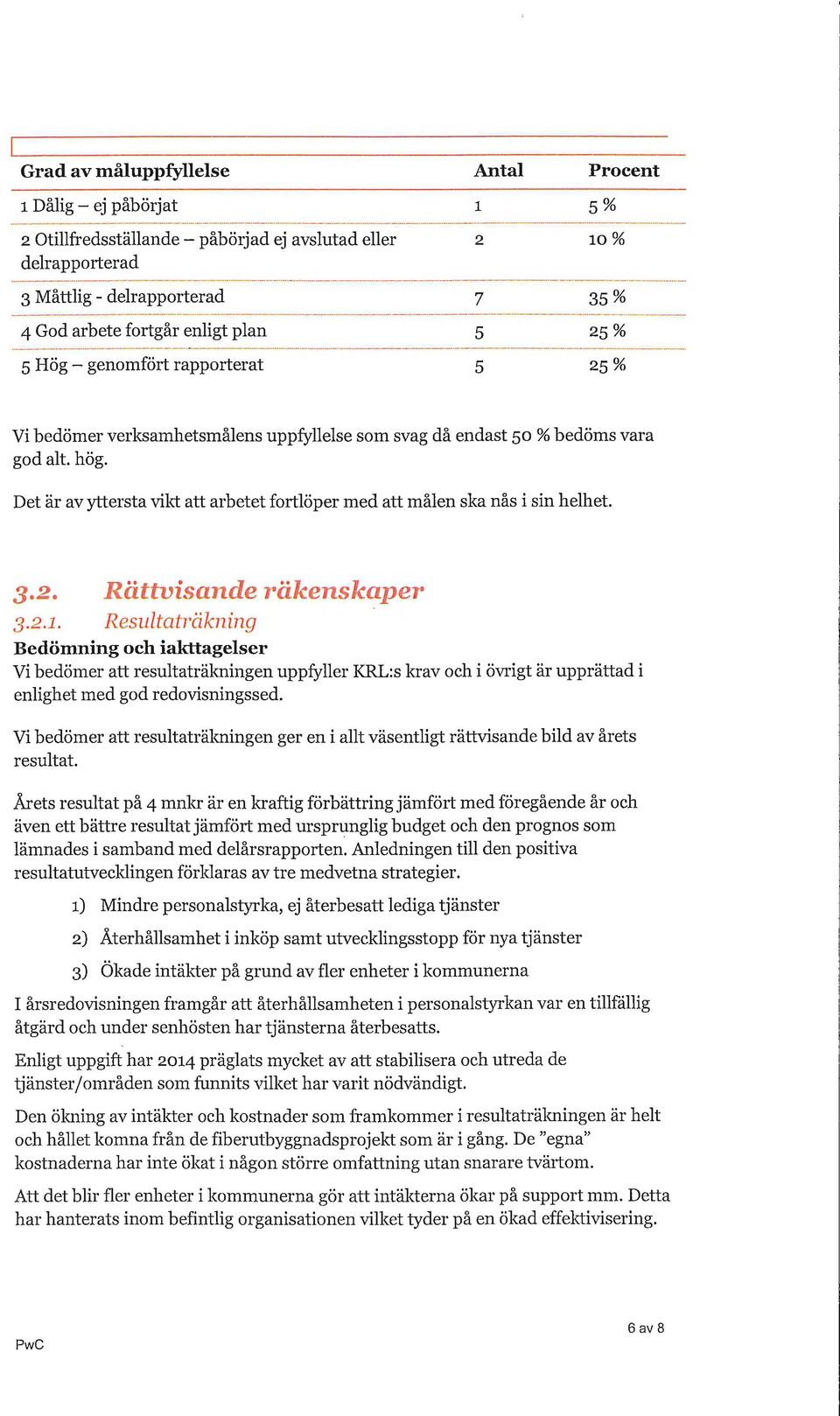 Det är av yttersta vikt att arbetet fortlöper med att målen ska nås i sin helhet. 3.2. 3.2.1.