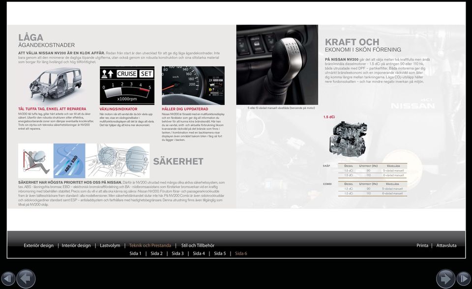 KRAFT OCH EKONOMI I SKÖN FÖRENING PÅ NISSAN NV200 går det att välja mellan två kraftfulla men ändå bränslesnåla dieselmotorer - 1.