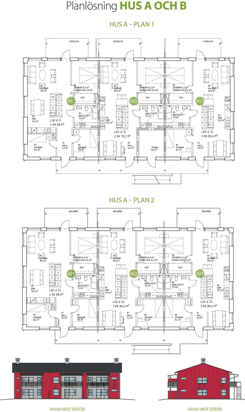 HUS A PLAN 2 A21 A22 A23