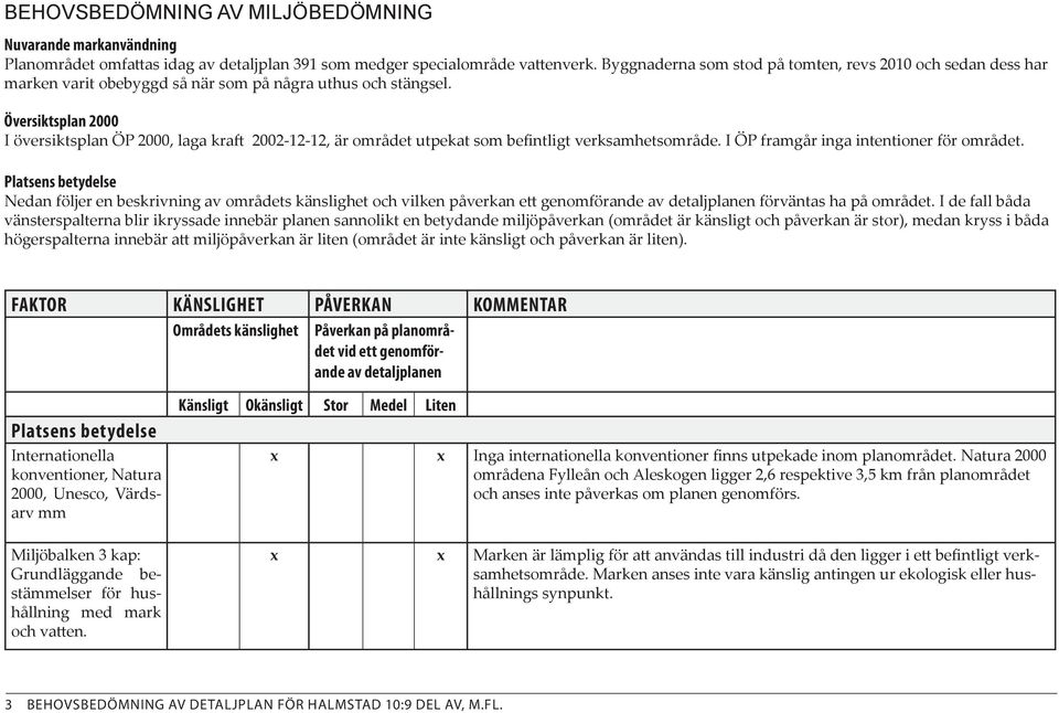 Översiktsplan 2000 I översiktsplan ÖP 2000, laga kraft 2002-12-12, är området utpekat som befintligt verksamhetsområde. I ÖP framgår inga intentioner för området.