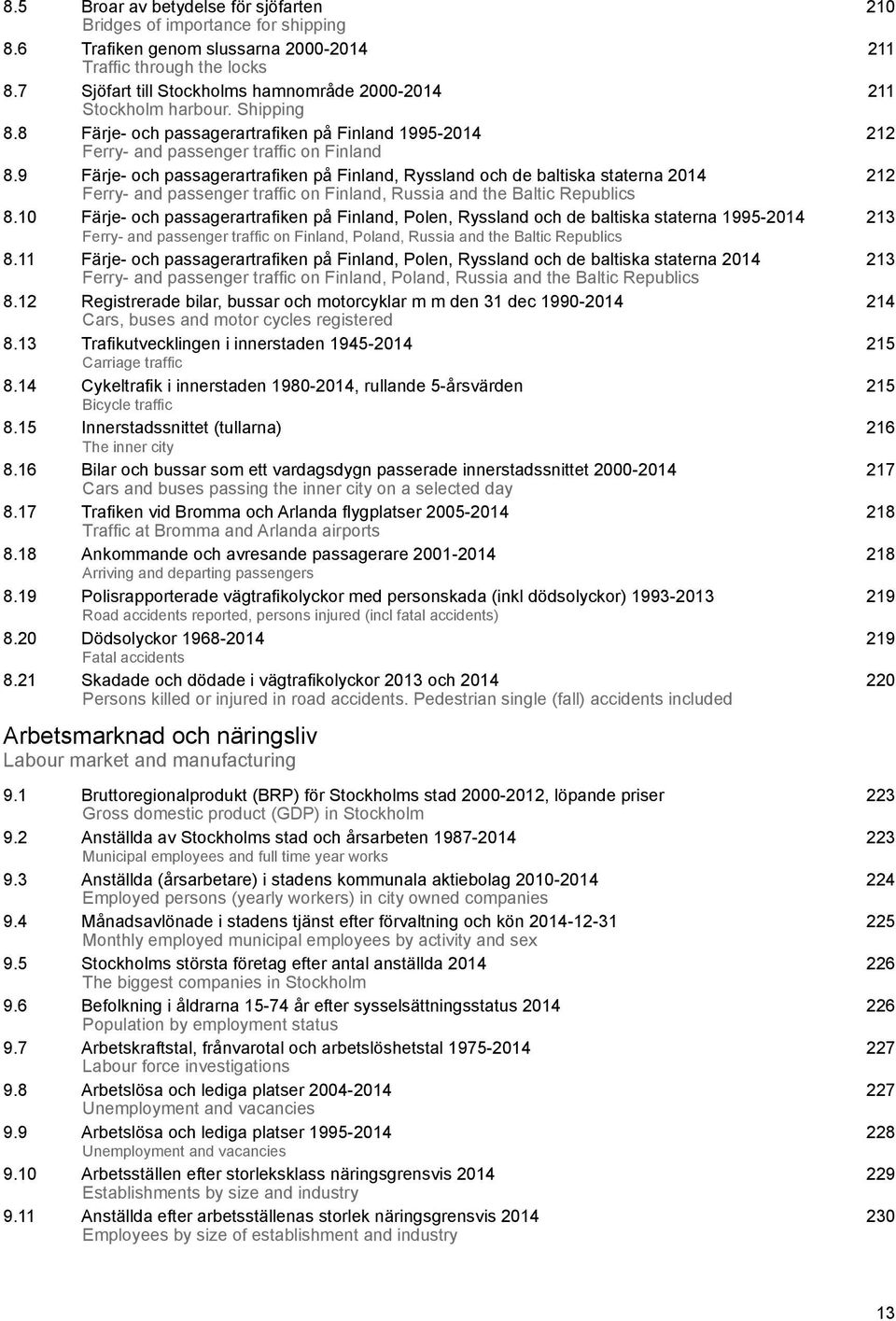 9 Färje- och passagerartrafiken på Finland, Ryssland och de baltiska staterna 2014 212 Ferry- and passenger traffic on Finland, Russia and the Baltic Republics 8.