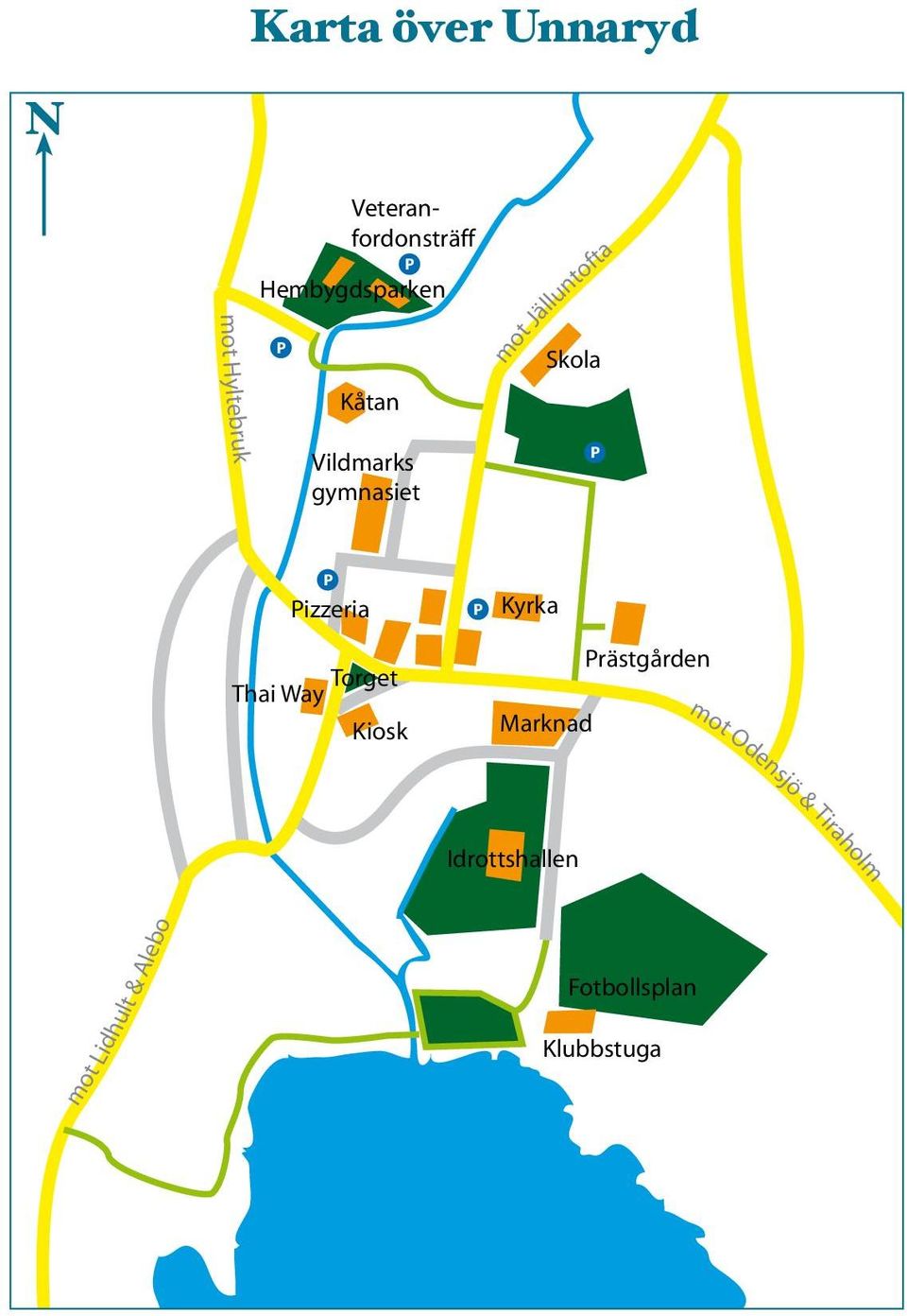 Torget Thai Way Kiosk P P Kyrka Marknad Prästgården mot Odensjö &