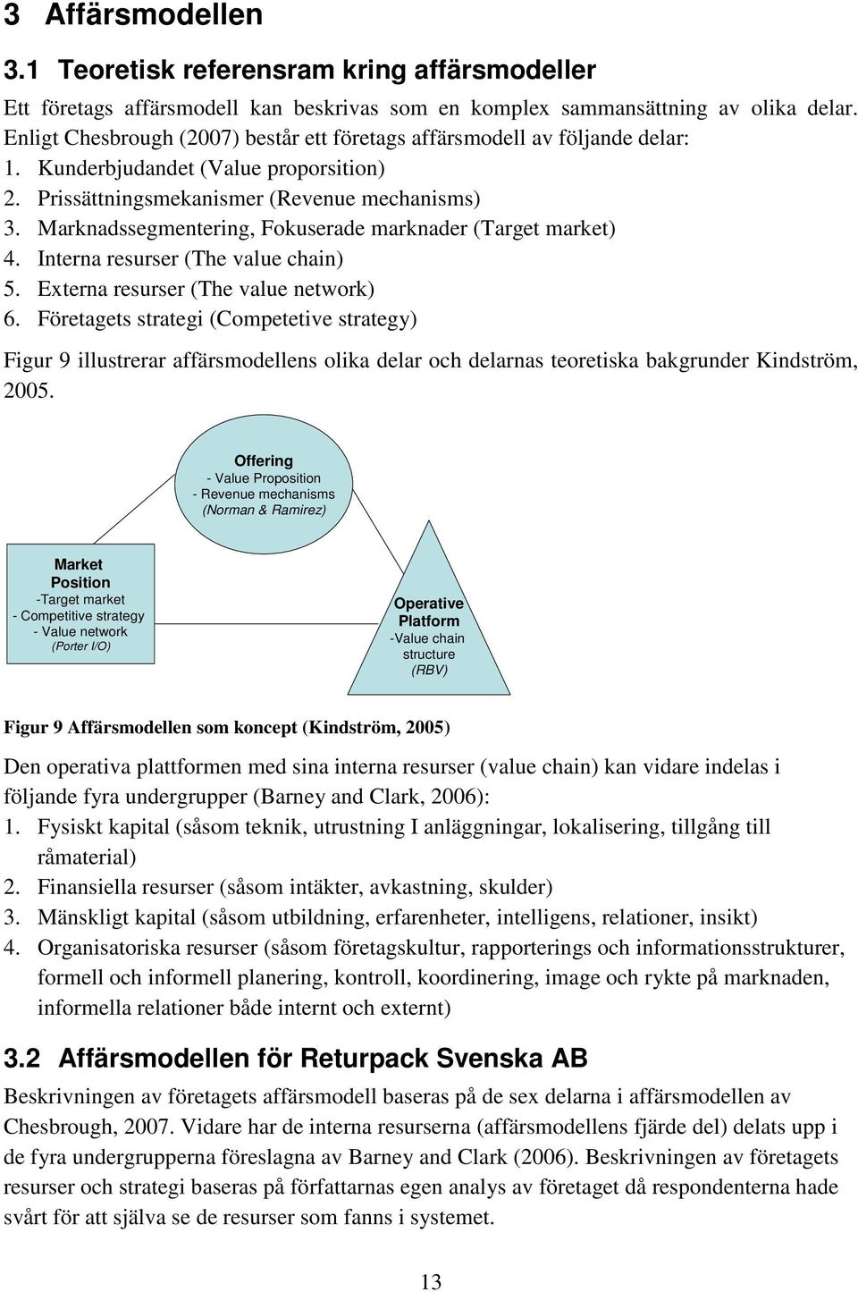 Marknadssegmentering, Fokuserade marknader (Target market) 4. Interna resurser (The value chain) 5. Externa resurser (The value network) 6.