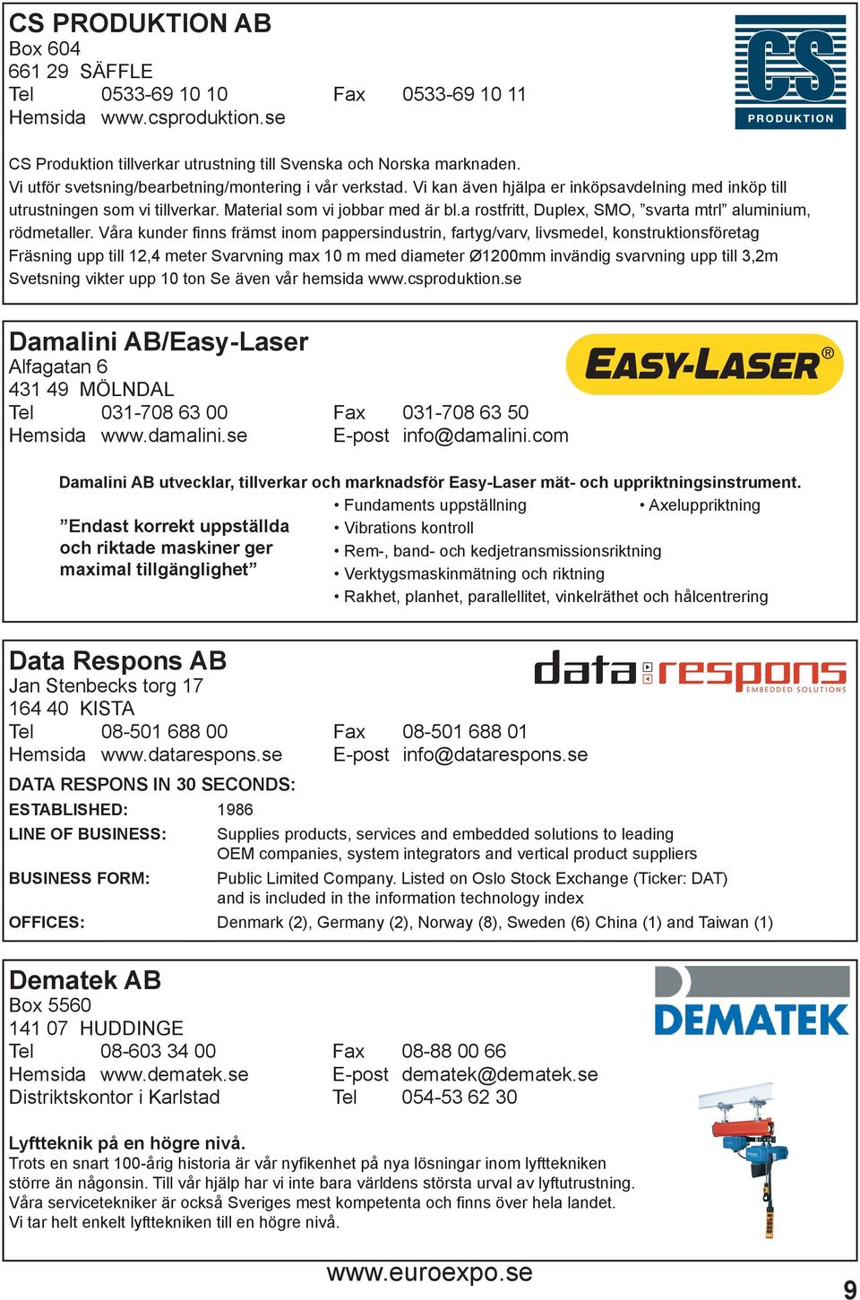 a rostfritt, Duplex, SMO, svarta mtrl aluminium, rödmetaller.