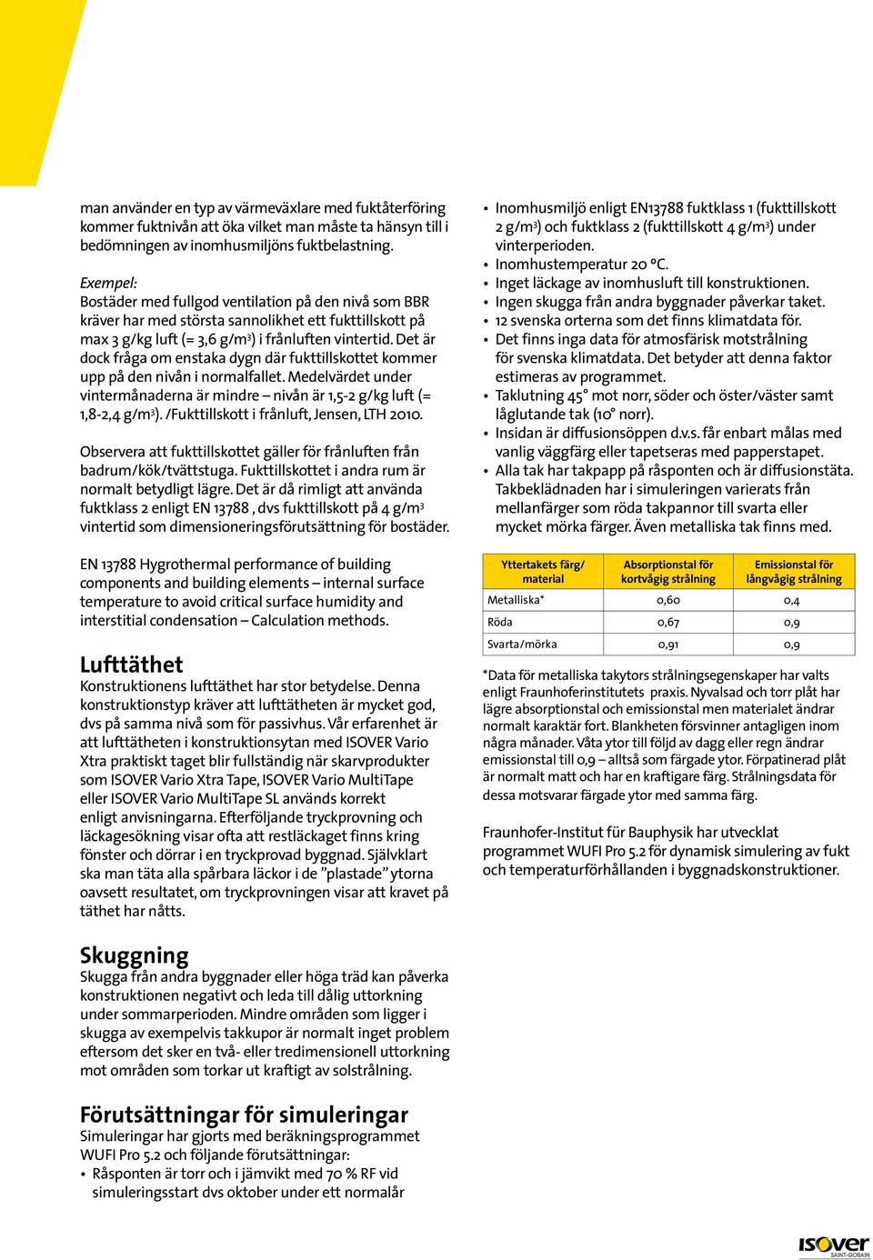 Det är dock fråga om enstaka dygn där fukttillskottet kommer upp på den nivån i normalfallet. Medelvärdet under vintermånaderna är mindre nivån är 1,5-2 g/kg luft (= 1,8-2,4 g/m 3 ).