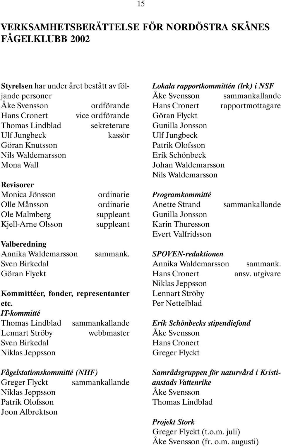 suppleant sammank. Kommittéer, fonder, representanter etc.